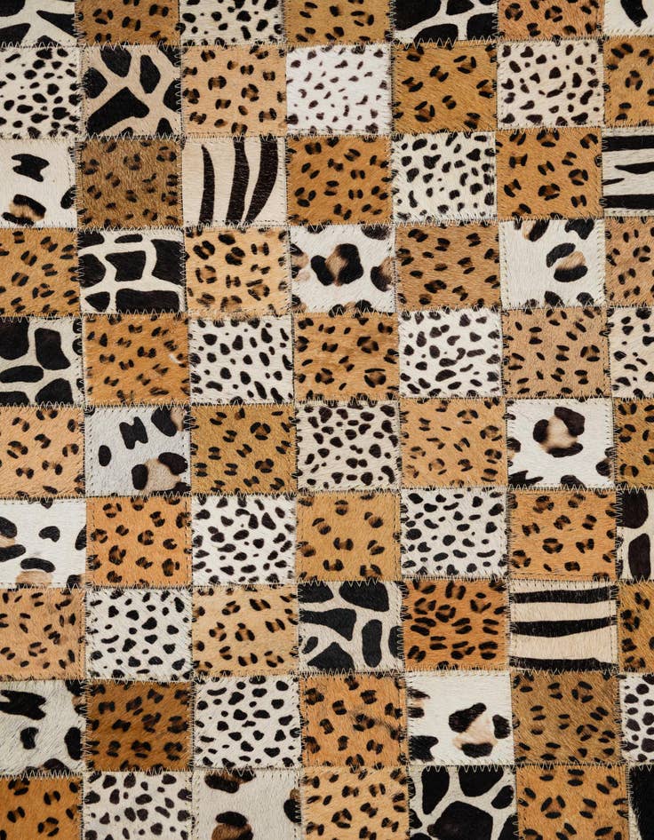 Detail image of  5' 1 x 8' Cowhide Leather Rug