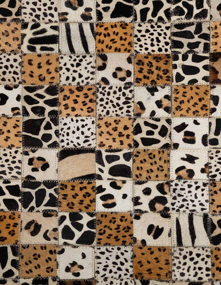 Detail image of  5' 1 x 8' Cowhide Leather Rug