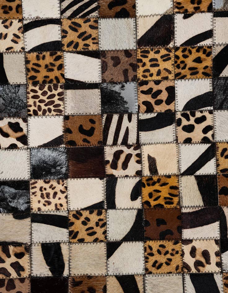 Detail image of  5' 1 x 8' 1 Cowhide Leather Rug