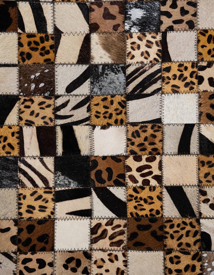 Detail image of  5' 1 x 8' 1 Cowhide Leather Rug