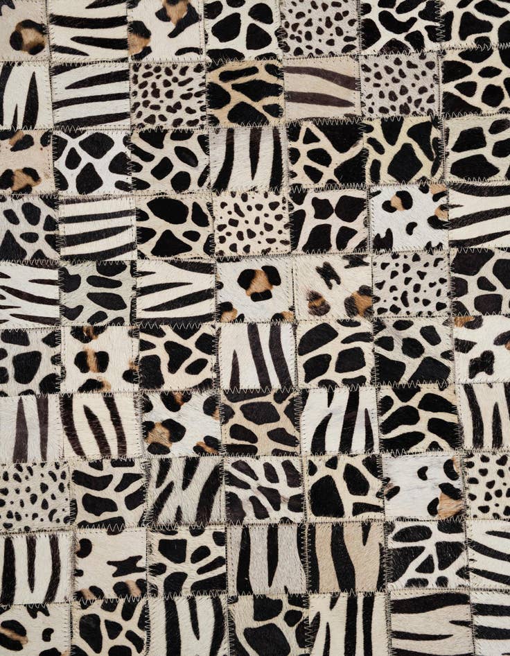 Detail image of  5' 1 x 8' Cowhide Leather Rug