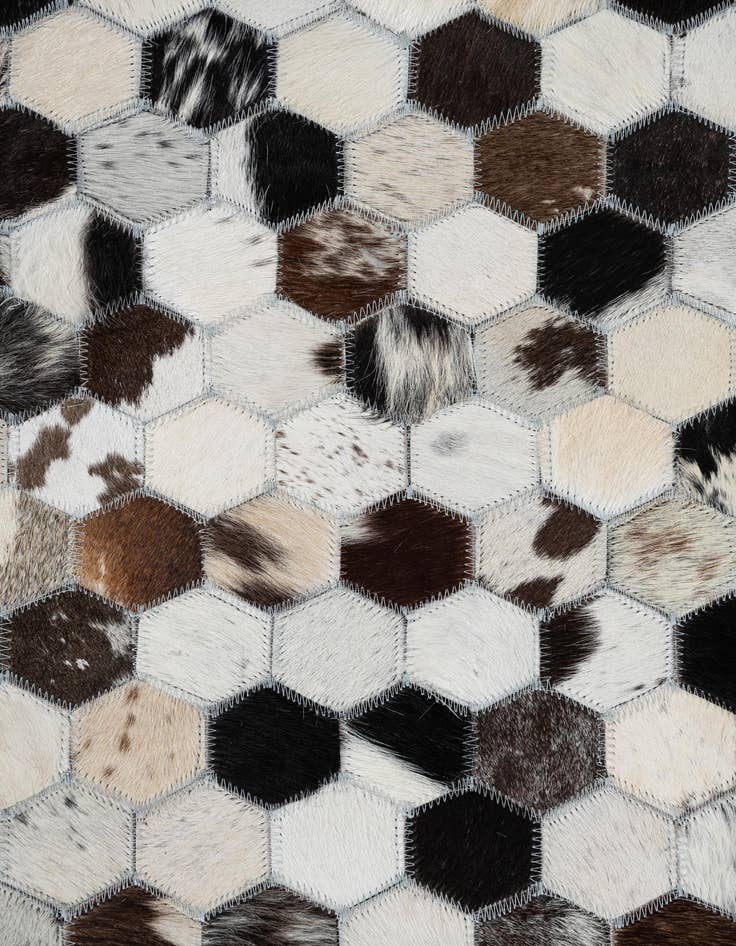 Detail image of  5' 1 x 8' 2 Cowhide Leather Rug