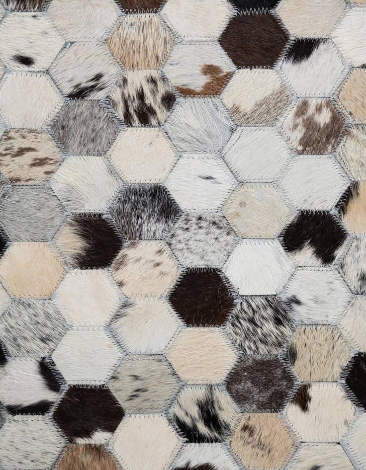 Detail image of  5' 1 x 8' 2 Cowhide Leather Rug