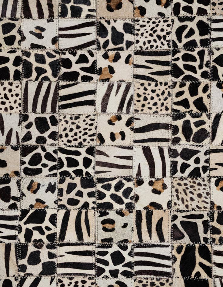 Detail image of  5' 1 x 8' Cowhide Leather Rug