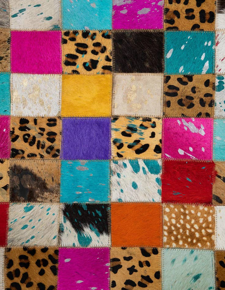 Detail image of  5' 1 x 8' Cowhide Leather Rug