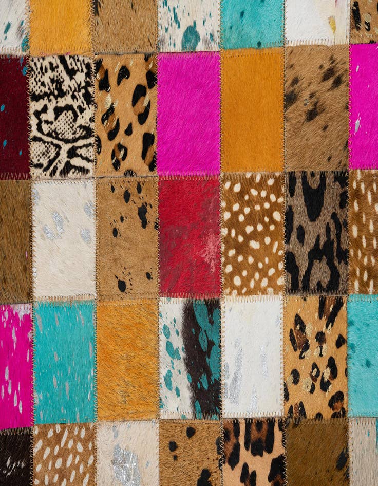 Detail image of  5' 1 x 8' Cowhide Leather Rug