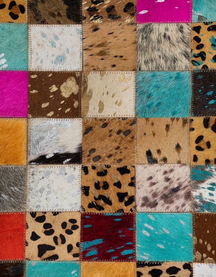 Detail image of  5' 1 x 8' Cowhide Leather Rug