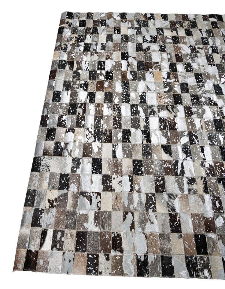 Detail image of  5' 1 x 8' 1 Cowhide Leather Rug