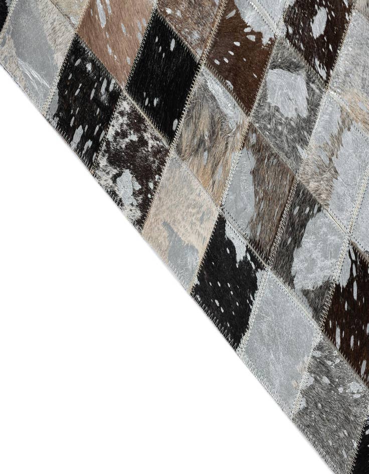 Detail image of  5' 1 x 8' 1 Cowhide Leather Rug