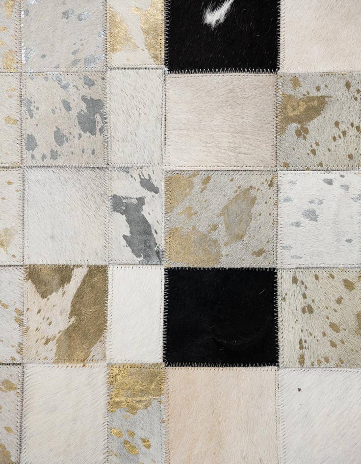 Detail image of  5' 1 x 8' Cowhide Leather Rug