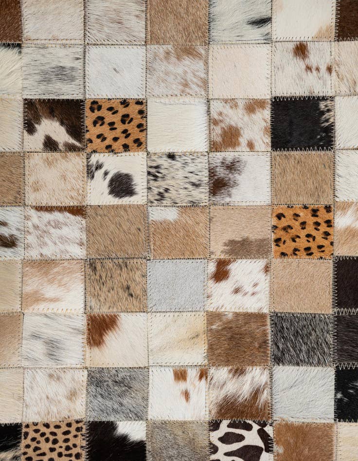 Detail image of  5' x 7' 10 Cowhide Leather Rug