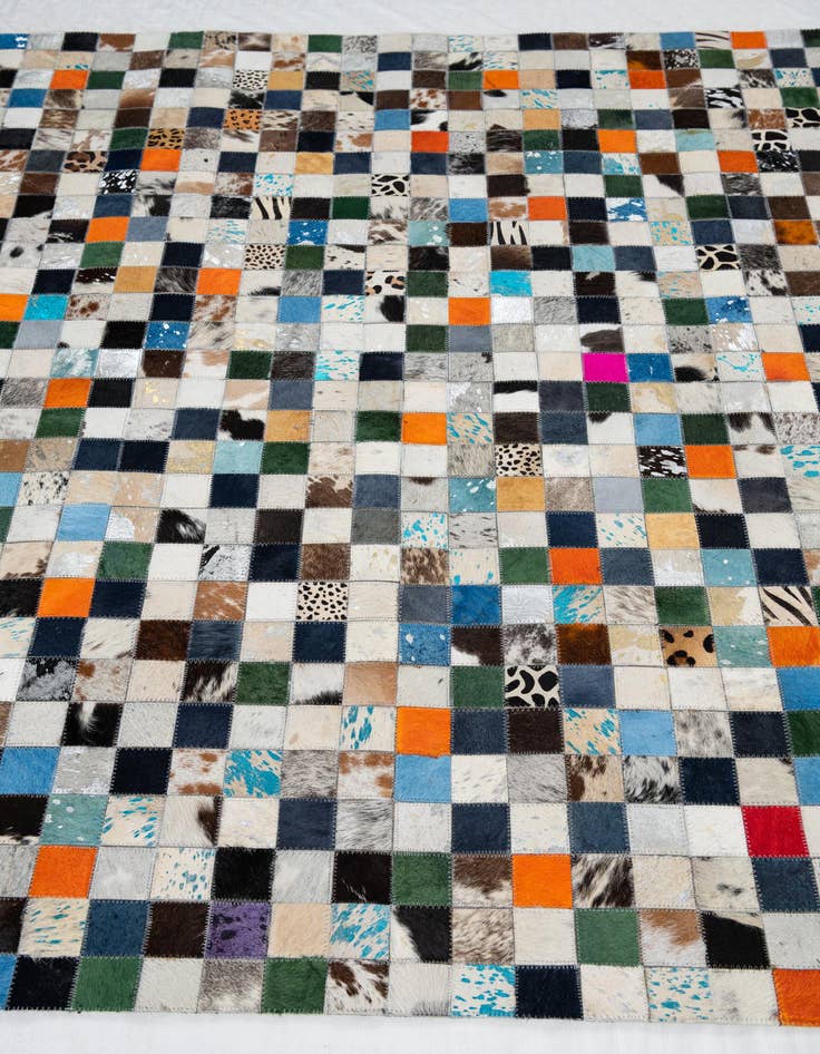 Detail image of  5' 1 x 8' Cowhide Leather Rug