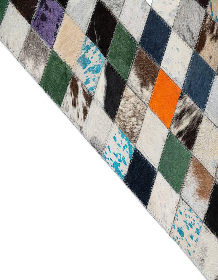 Detail image of  5' 1 x 8' Cowhide Leather Rug