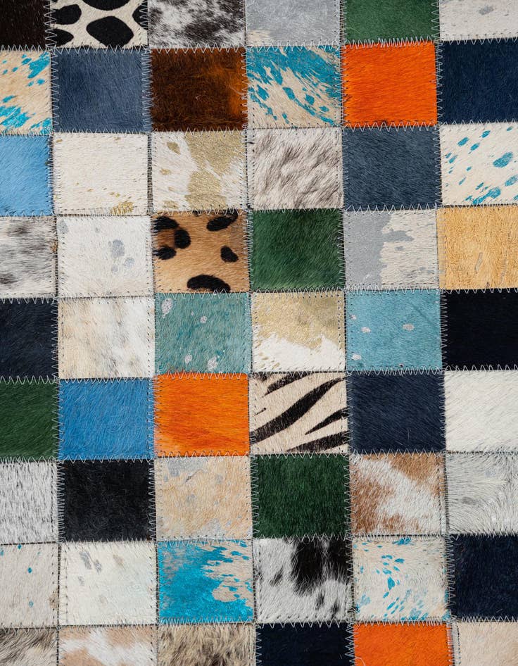Detail image of  5' 1 x 8' Cowhide Leather Rug
