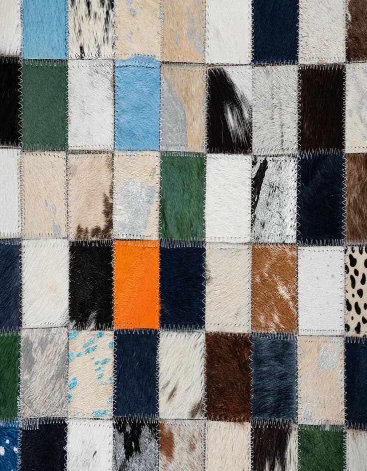 Detail image of  5' 1 x 8' Cowhide Leather Rug