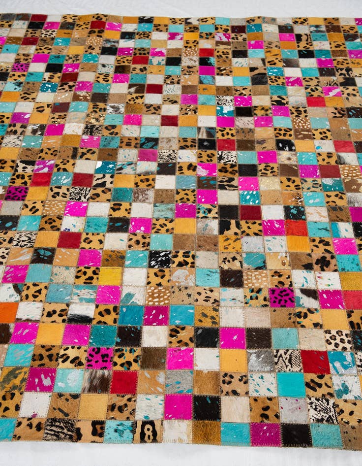 Detail image of  5' 1 x 8' Cowhide Leather Rug