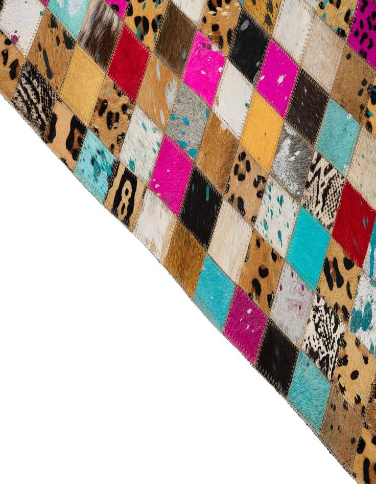 Detail image of  5' 1 x 8' Cowhide Leather Rug