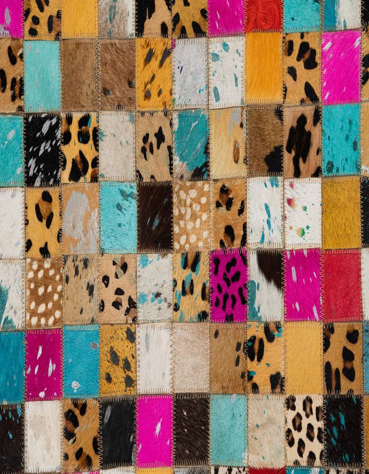 Detail image of  5' 1 x 8' Cowhide Leather Rug