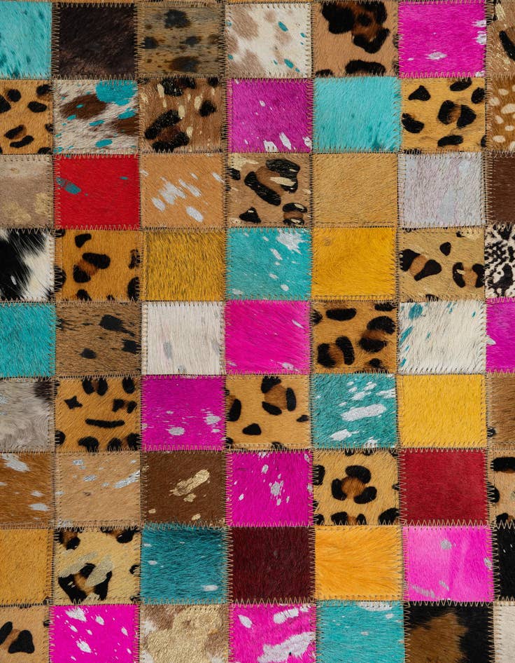 Detail image of  5' 1 x 8' Cowhide Leather Rug