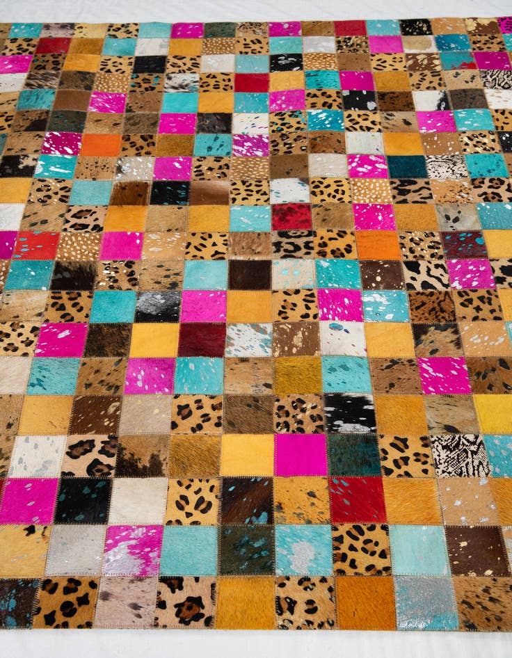 Detail image of  5' 1 x 8' Cowhide Leather Rug