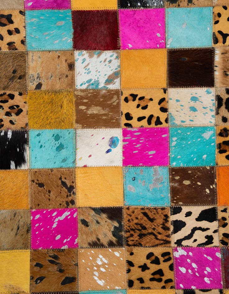 Detail image of  5' 1 x 8' Cowhide Leather Rug