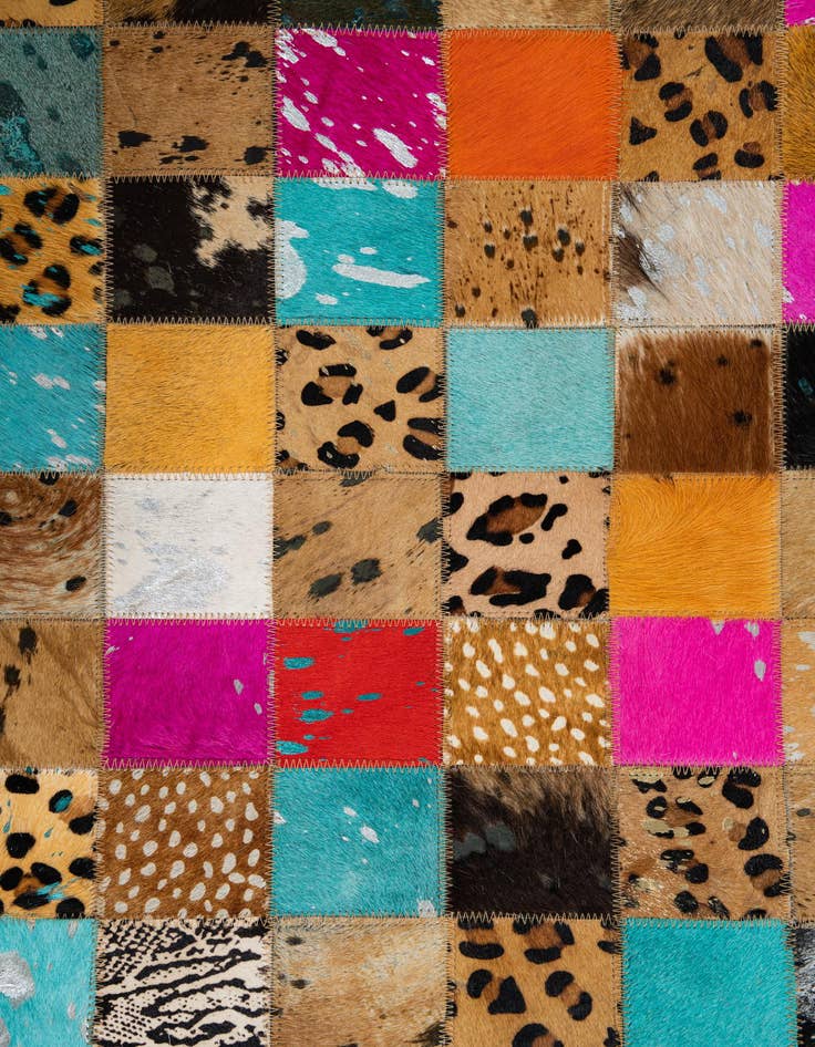 Detail image of  5' 1 x 8' Cowhide Leather Rug