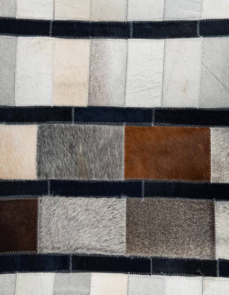 Detail image of  5' 1 x 7' 10 Cowhide Leather Rug
