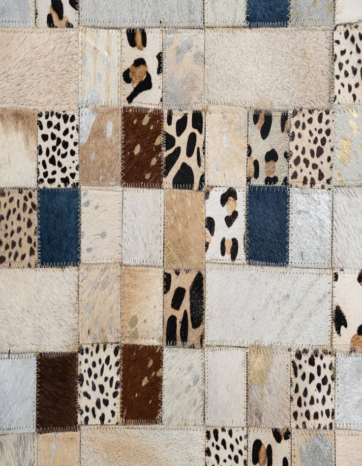 Detail image of  5' x 7' 10 Cowhide Leather Rug