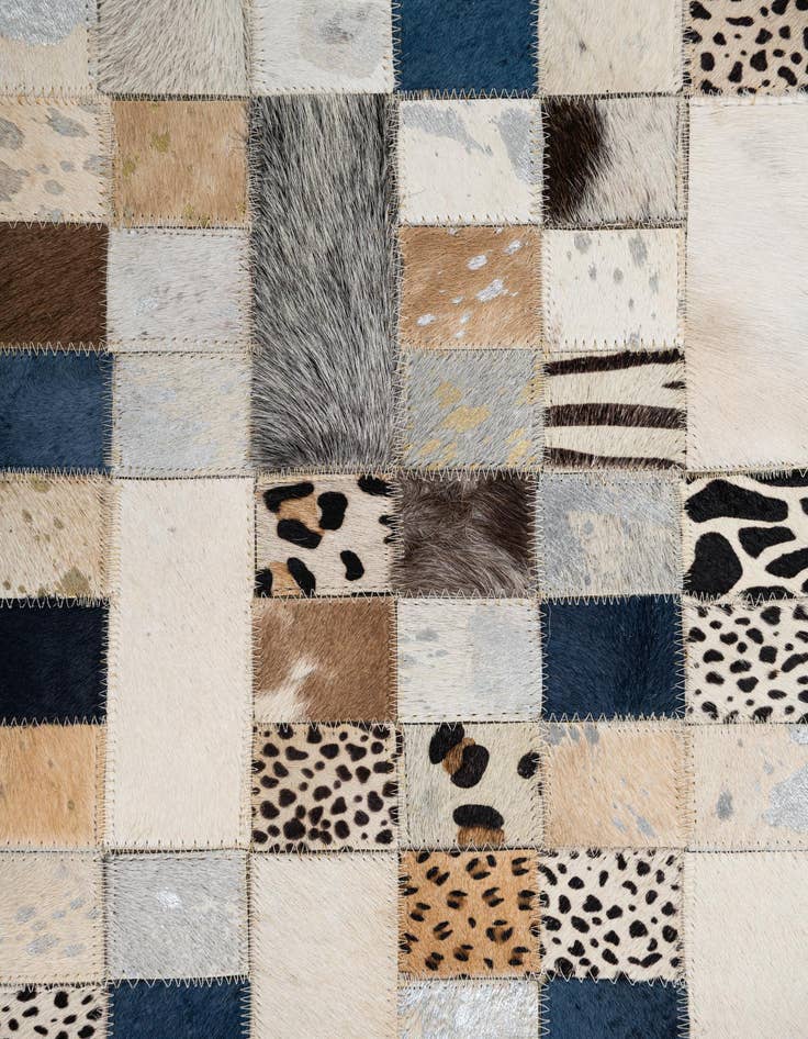 Detail image of  5' x 7' 10 Cowhide Leather Rug