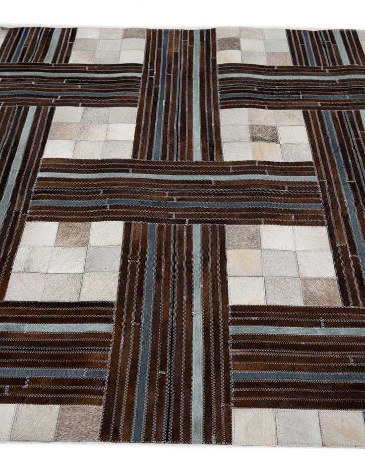 Detail image of  5' x 7' 10 Cowhide Leather Rug