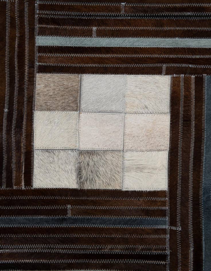 Detail image of  5' x 7' 10 Cowhide Leather Rug