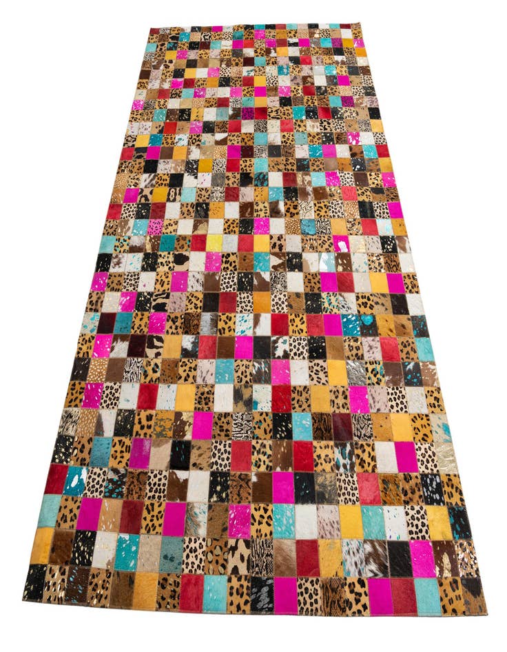 Detail image of  5' 1 x 8' 1 Cowhide Leather Rug