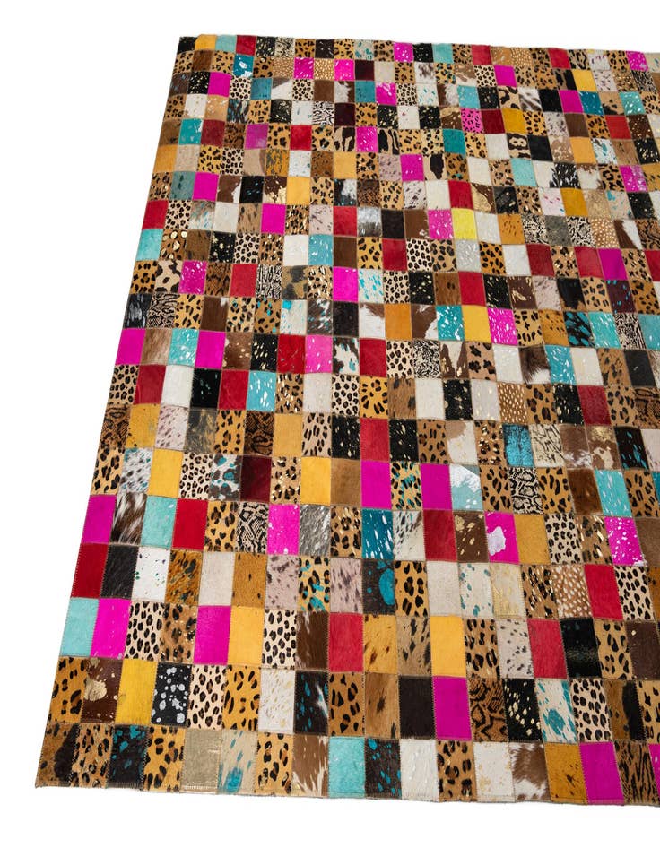 Detail image of  5' 1 x 8' 1 Cowhide Leather Rug