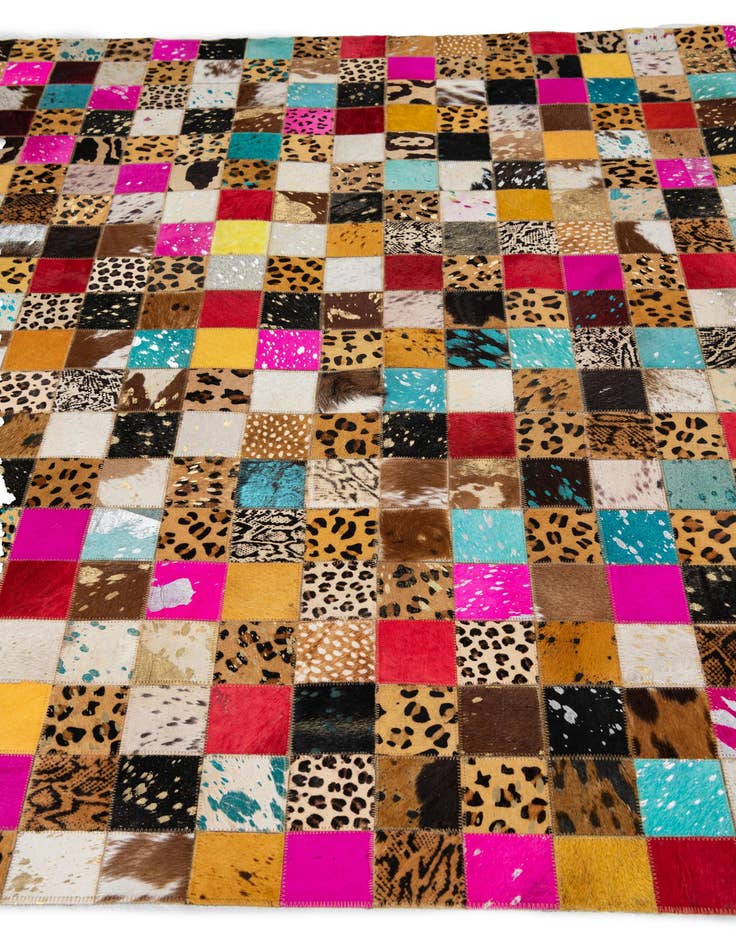 Detail image of  5' 1 x 8' 1 Cowhide Leather Rug