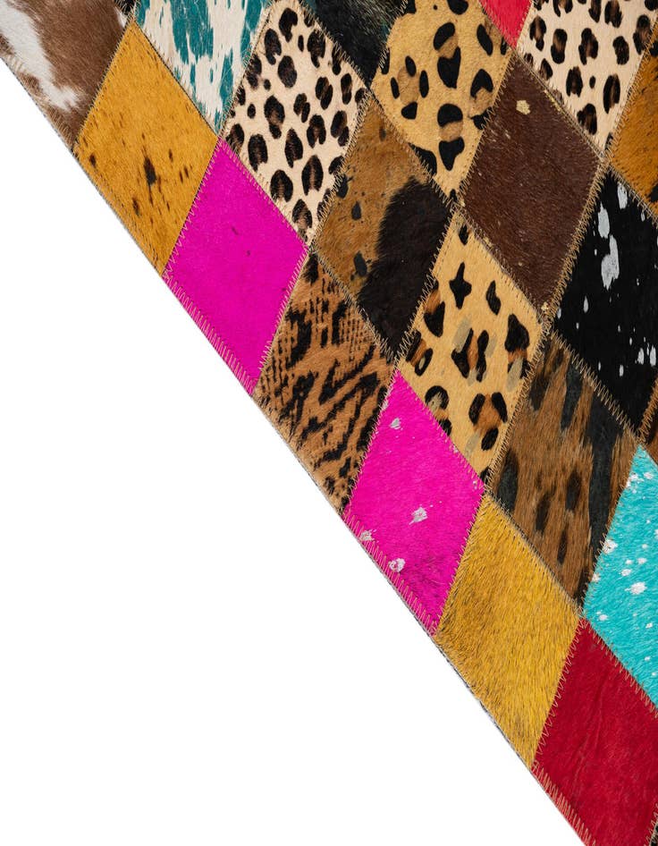 Detail image of  5' 1 x 8' 1 Cowhide Leather Rug