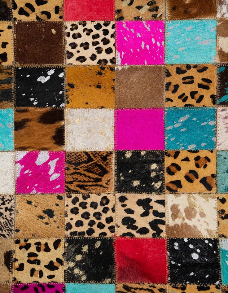 Detail image of  5' 1 x 8' 1 Cowhide Leather Rug