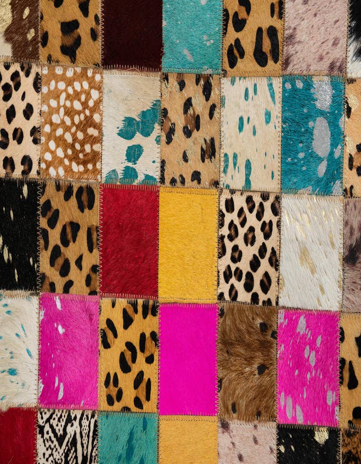 Detail image of  5' 1 x 8' 1 Cowhide Leather Rug