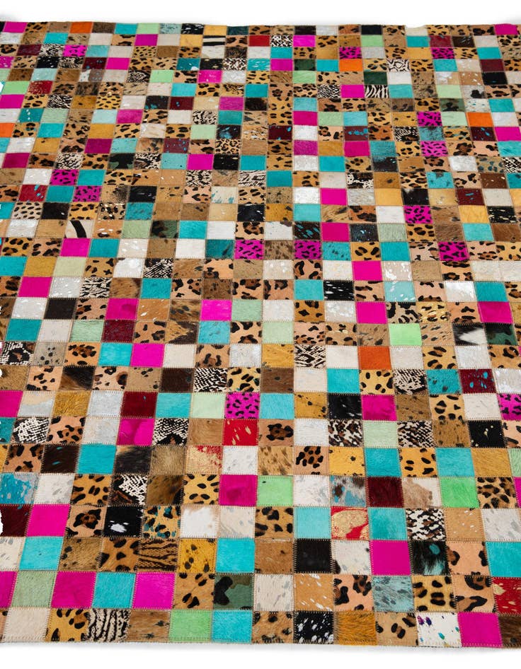 Detail image of  5' 1 x 8' Cowhide Leather Rug