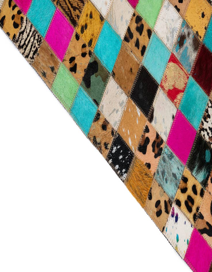 Detail image of  5' 1 x 8' Cowhide Leather Rug