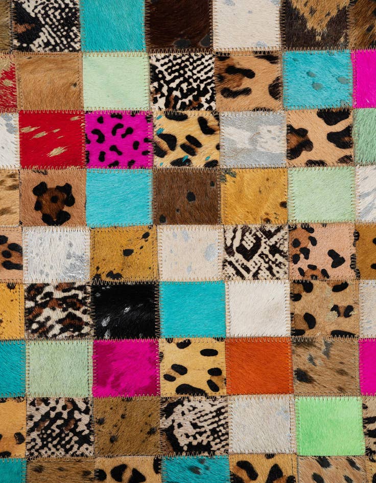 Detail image of  5' 1 x 8' Cowhide Leather Rug