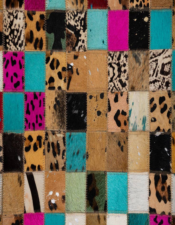 Detail image of  5' 1 x 8' Cowhide Leather Rug