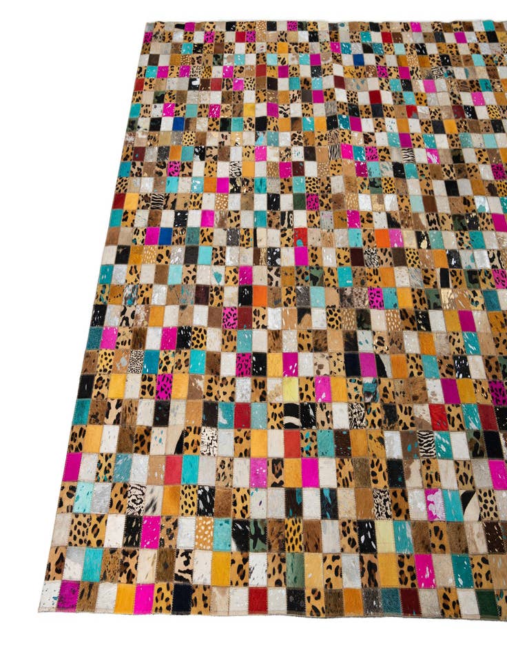 Detail image of  5' 1 x 8' Cowhide Leather Rug