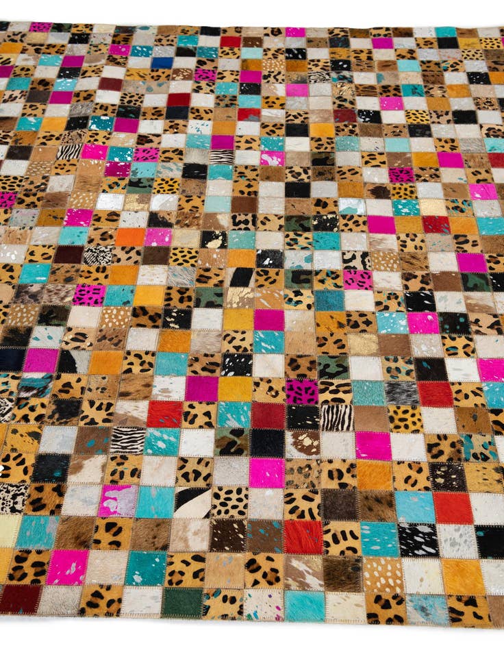 Detail image of  5' 1 x 8' Cowhide Leather Rug