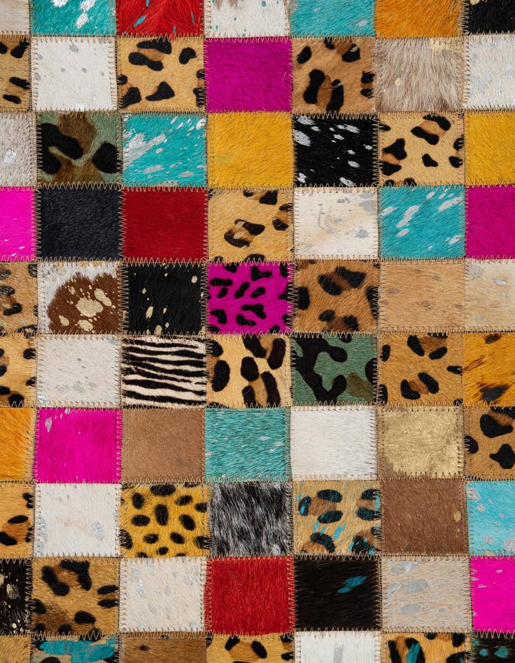 Detail image of  5' 1 x 8' Cowhide Leather Rug