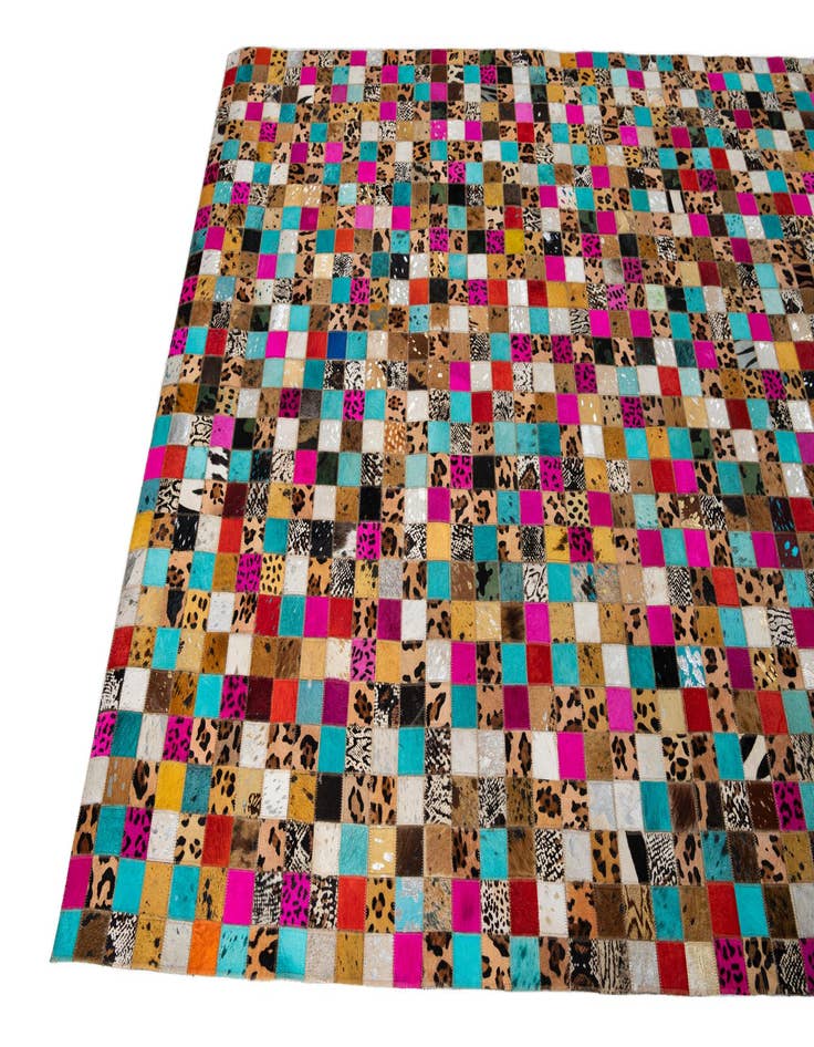 Detail image of  5' x 7' 10 Cowhide Leather Rug