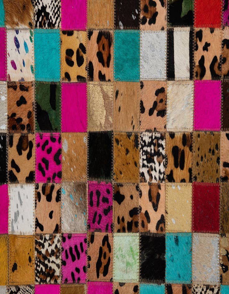 Detail image of  5' x 7' 10 Cowhide Leather Rug