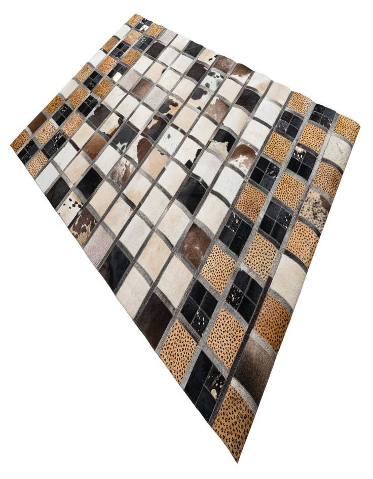 Detail image of  5' 1 x 7' 10 Cowhide Leather Rug