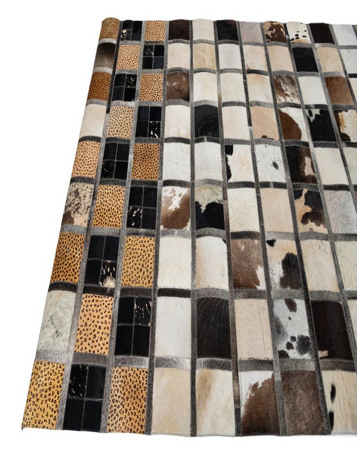 Detail image of  5' 1 x 7' 10 Cowhide Leather Rug