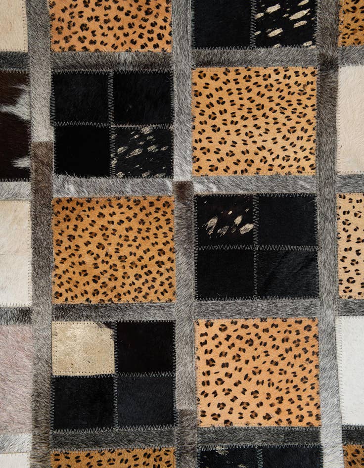 Detail image of  5' 1 x 7' 10 Cowhide Leather Rug