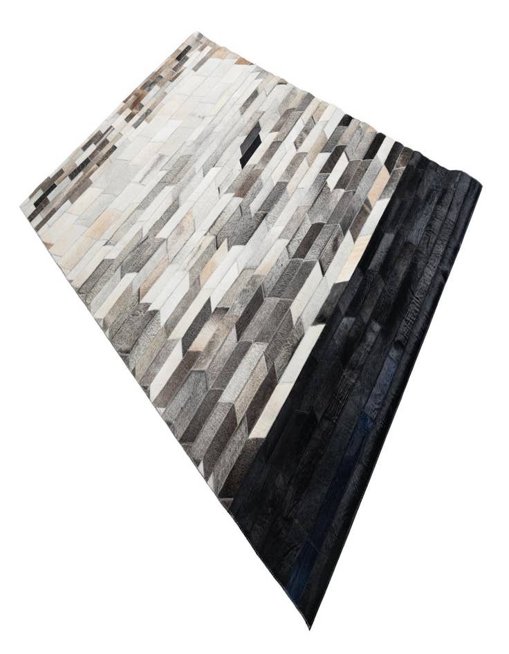 Detail image of  5' 1 x 7' 5 Cowhide Leather Rug